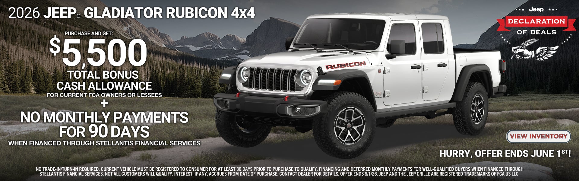 Jeep Gladiator May 2026 Incentives