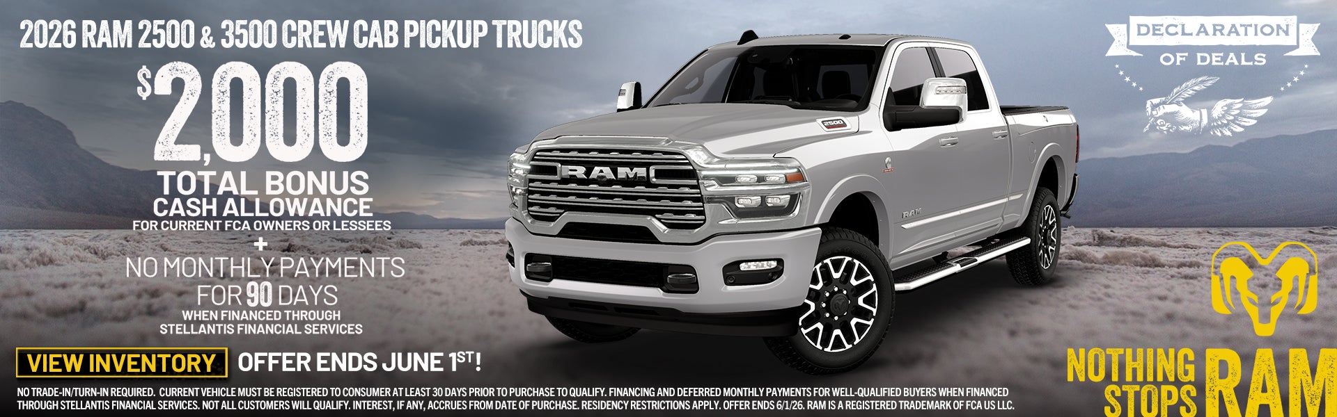 RAM 2500 May 2026 Incentives